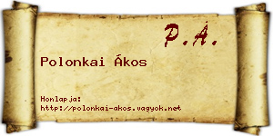 Polonkai Ákos névjegykártya